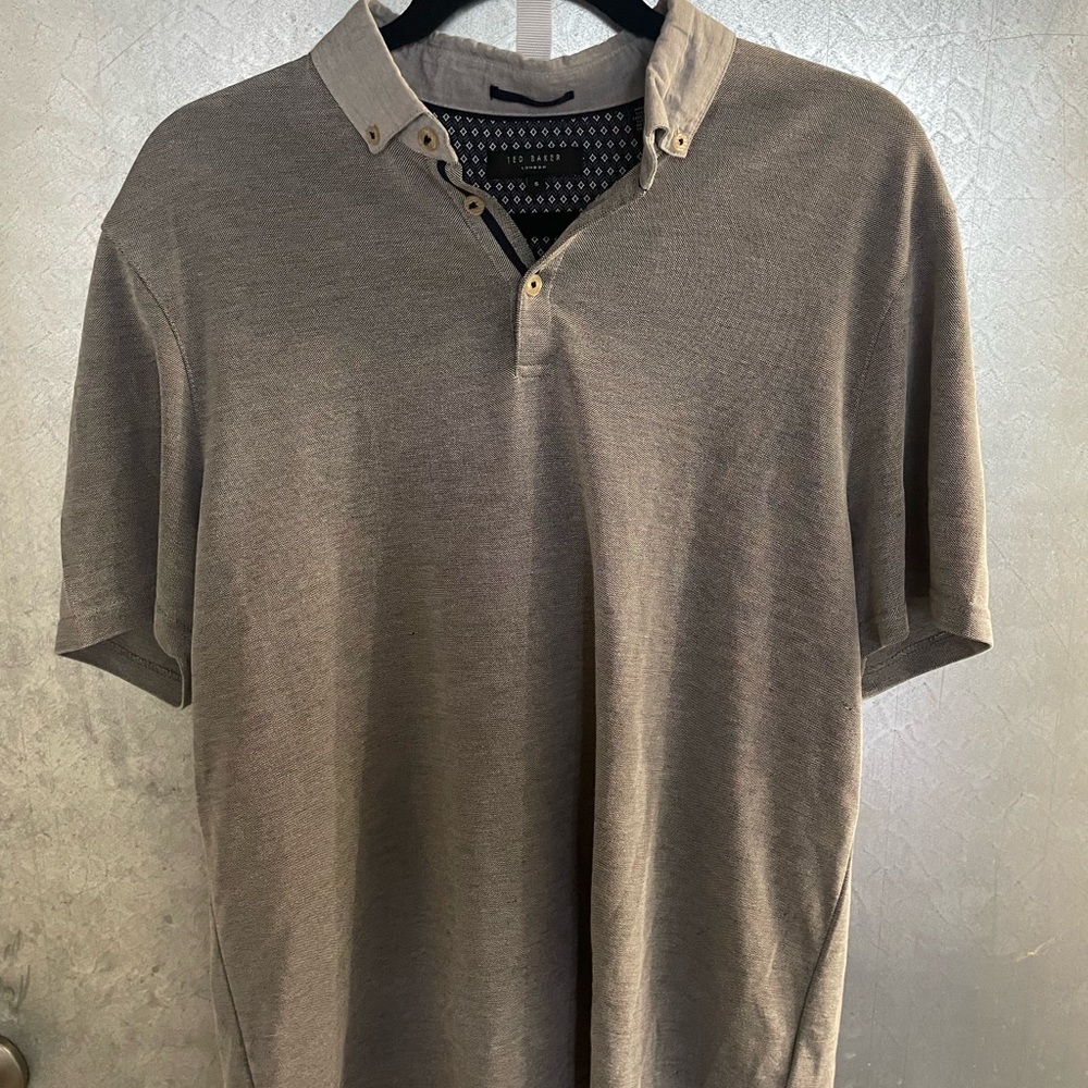 Ted Baker London size 5 Gray collared shirt / polo